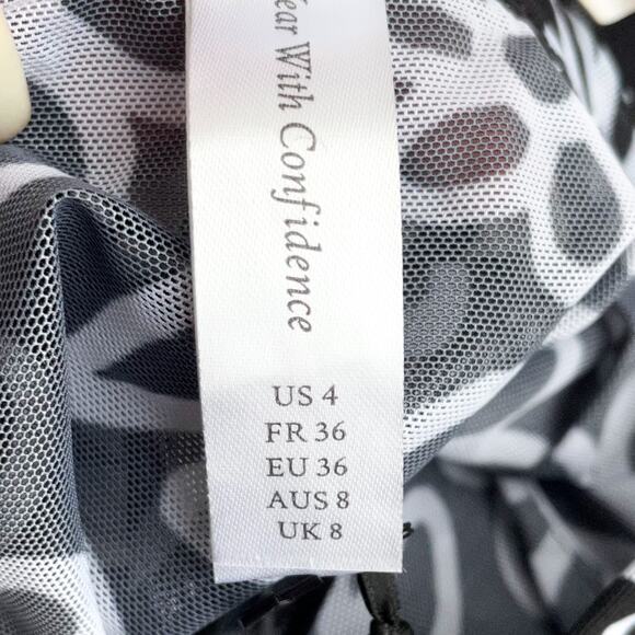 ASOS Womens Skirt 4 Black White Floral Mesh Swim Coverup Sheer Festival Beach - Picture 4 of 9